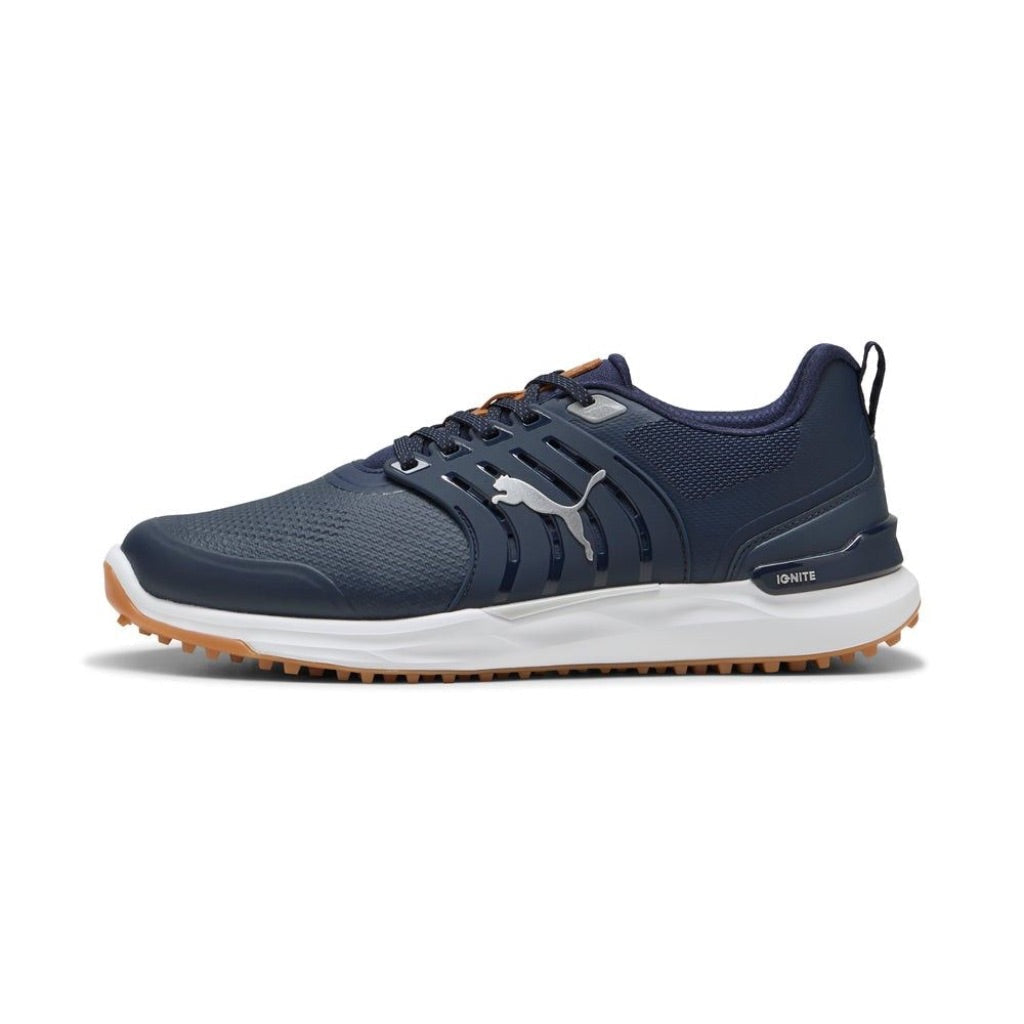 PUMA Men's Ignite Elevate 2 Spikeless Golf Shoes - Puma Navy/Silver, Size 8.5