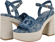 Guess Women's Formaly Platform Espadrille Sandals - Medium Blue Denim, Size 9.5