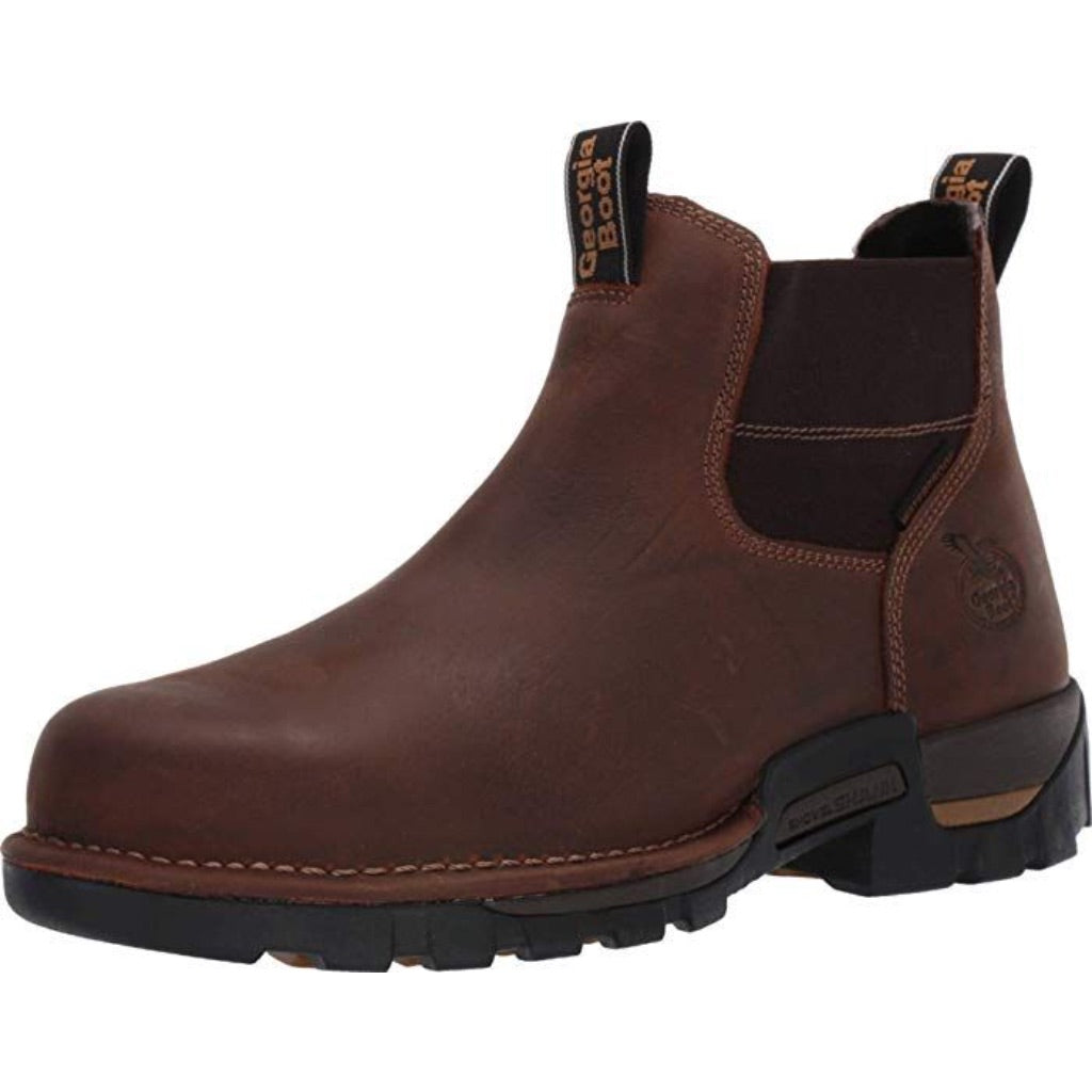 Georgia Boots Men's Eagle One Waterproof Chelsea Work Boots - Brown, Size 8