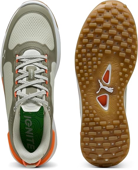 Men’s Puma Golf Ignite Elevate X Spikeless Golf Shoe - Sedate Gray/Moss Orange, Size 8