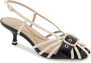 Kenneth Cole Women's Glenda Slingback Pumps - Sand/Black Patent, Size 6