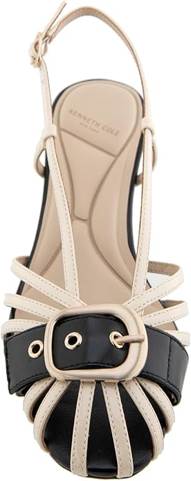 Kenneth Cole Women's Glenda Slingback Pumps - Sand/Black Patent, Size 6