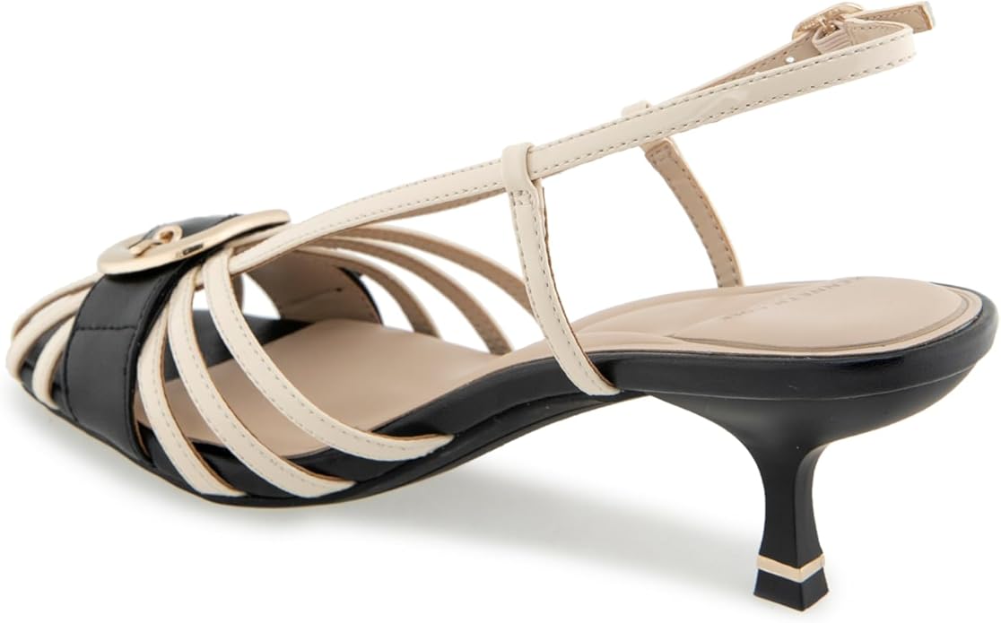 Kenneth Cole Women's Glenda Slingback Pumps - Sand/Black Patent, Size 6