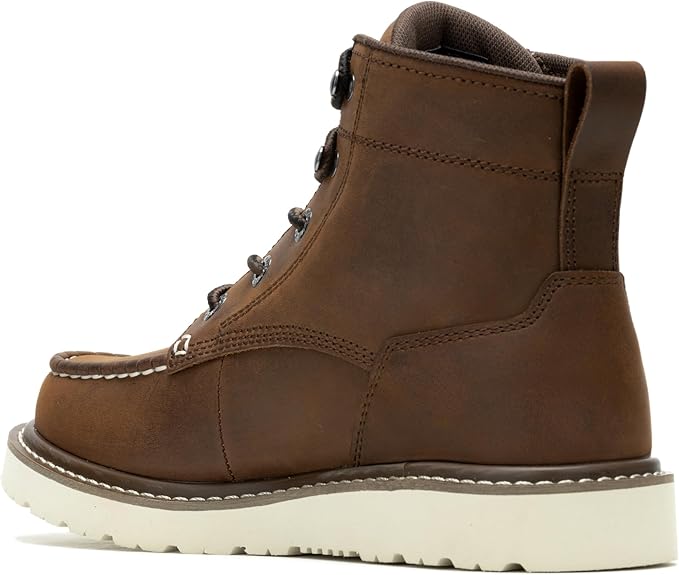 Wolverine Women's Trade Wedge 6" Moc Toe Waterproof Work Boots - Dark Brown, Size 7