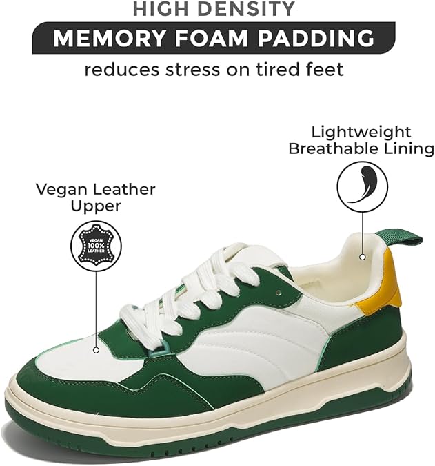 Project Cloud Women's Memory Foam Sneakers - Kiki Green, Size 5.5