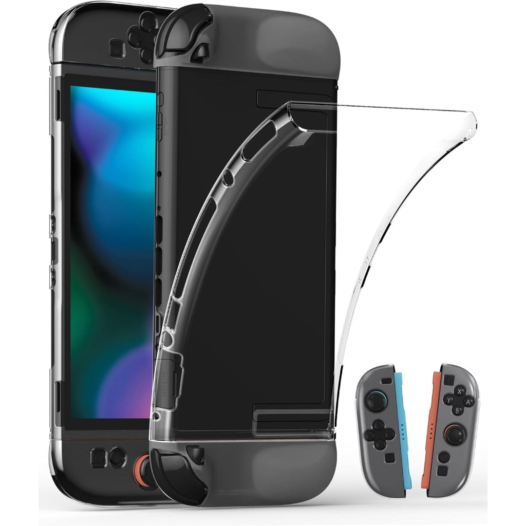 Dockable TPU Protective Case for Nintendo Switch 2 (2025), Ergonomic Anti-Slip Grip Cover, Split Design for Console and JoyCon - Shockproof Crystal Clear Shell