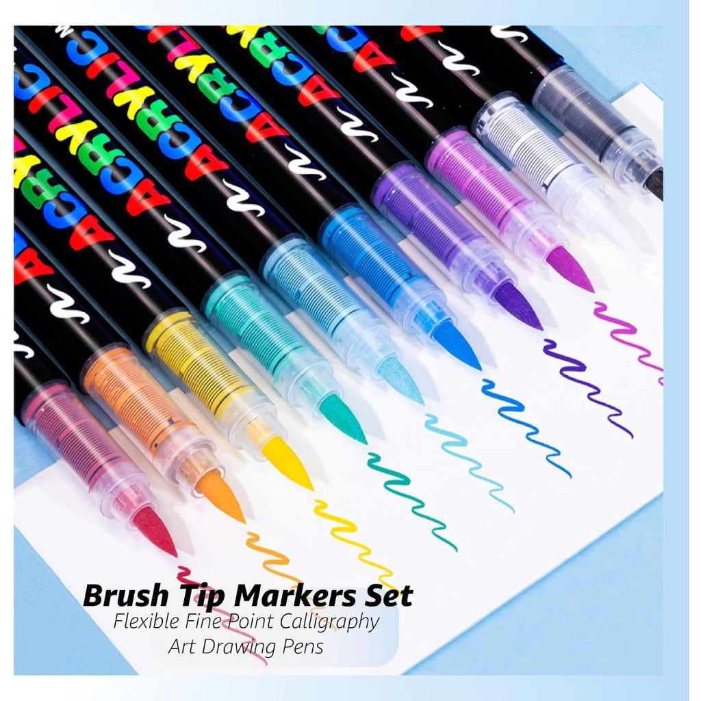 Acrylic Paint Markers, Multi-Surface, Non-Toxic, Flexible Tip - 36 Colors