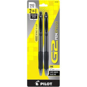Pilot G2 Pen Stylus - Fine Point 0.7mm, Black Ink (2 Pack)