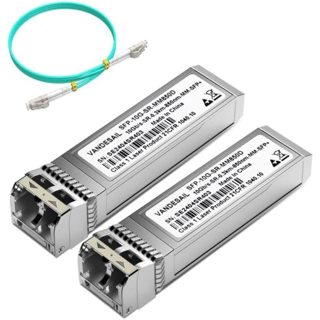 2 Pack 10GBase-SR SFP+ LC Transceiver, SFP Module Multimode 850nm SFP Transceiver 10G