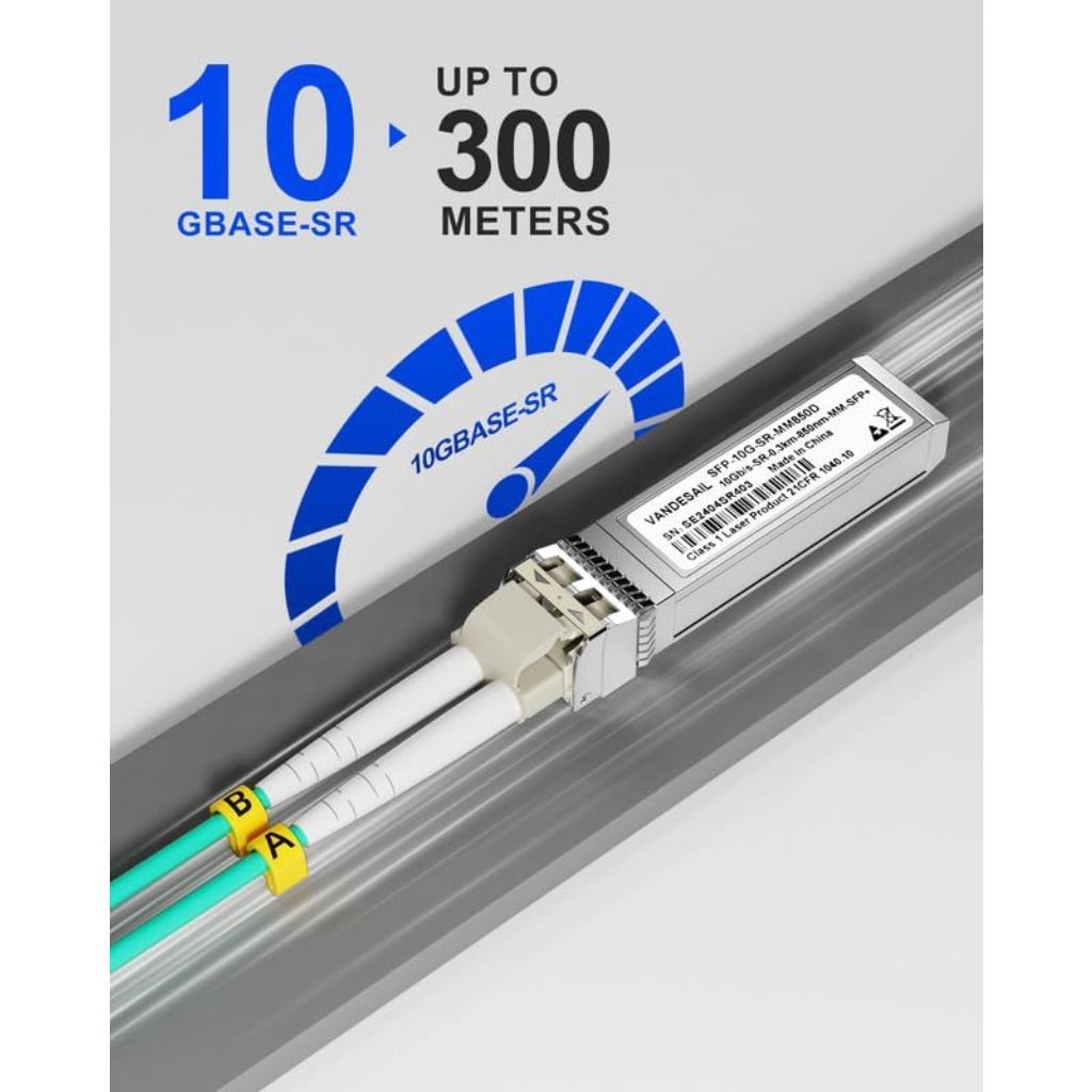 2 Pack 10GBase-SR SFP+ LC Transceiver, SFP Module Multimode 850nm SFP Transceiver 10G