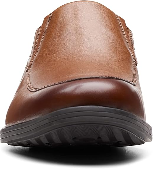 Clarks Men's Whiddon Step Loafers - Dark Tan Leather, Size 7W