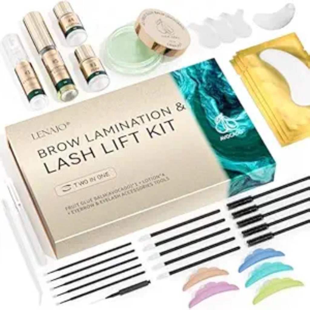 2025 Upgraded Avocado Lash Lift Kit, Brow Lamination Kit, Eyelash & Eyebrow 2-in-1 Perm Set, Professional Semi-Permanent Curling and Styling, Suitable For Beginners, Salon, Home Use