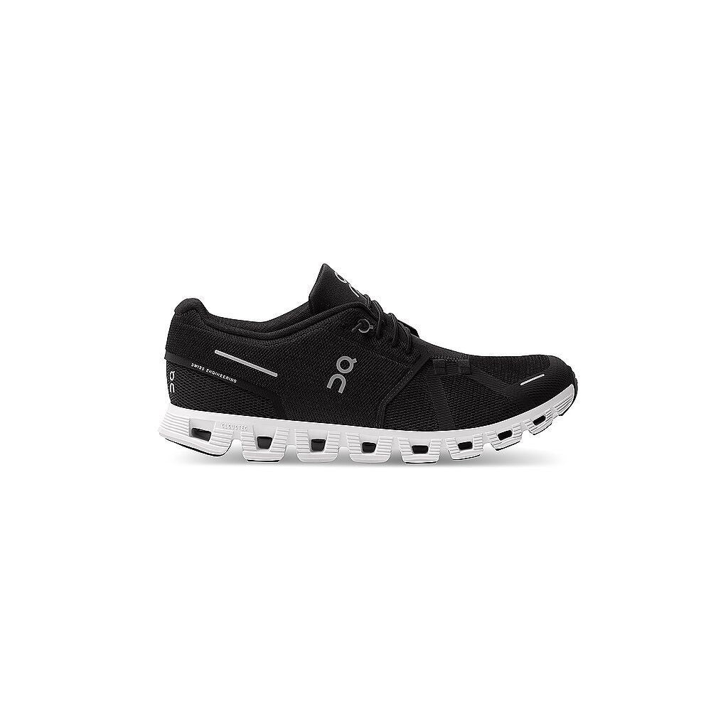 On Cloud 5 Men's Textile Synthetic Low Top Trainers - Black/White, Size 10.5