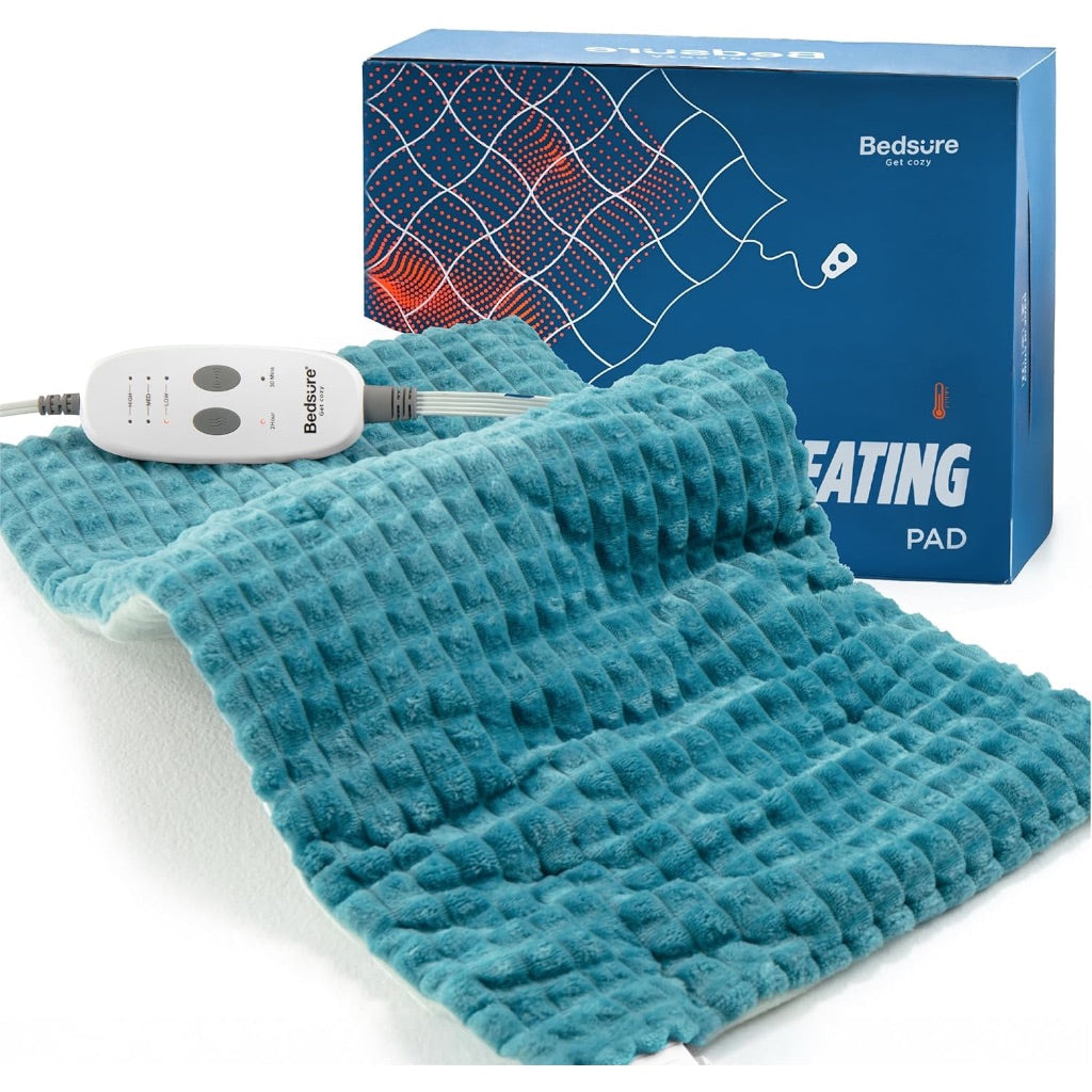 Bedsure Weighted Heating Pad for Back, Neck, and Shoulders with Vibration, Auto Shut Off - Teal, 5lbs 12" x 24"