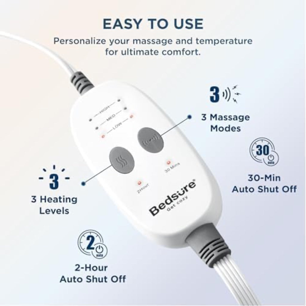 Bedsure Weighted Heating Pad for Back, Neck, and Shoulders with Vibration, Auto Shut Off - Teal, 5lbs 12" x 24"