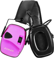 ZOHAN EM054 Electronic Ear Muffs with Gel Ear Pads, Slim Active Noise Reduction, Pink