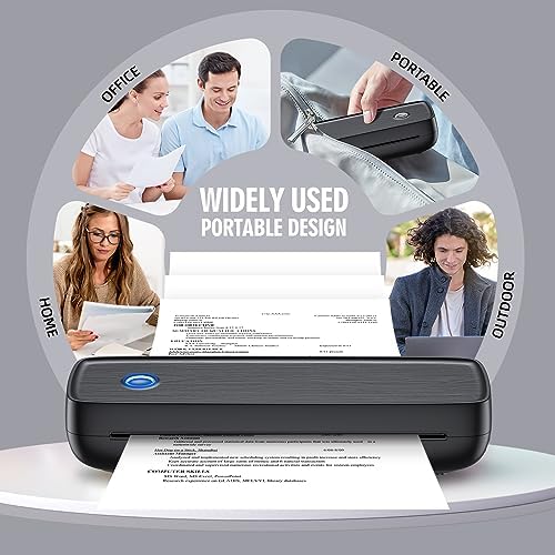 Portable Wireless Printer for Travel - High Resolution Inkless Mini Thermal Print, 4200mAh Battery, Bluetooth & USB (A4, A5, Letter, Legal) Compatible with Android and iOS Phone&Laptop,Blue