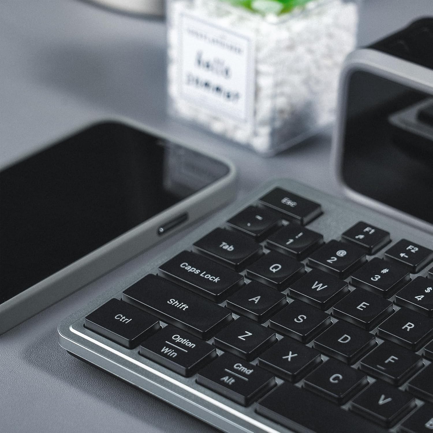 Links9+ Wireless Keyboard and Mouse Combo, 2.4GHz Silent Keyboard, Optical Mouse, Plug and Play - Black & Gray