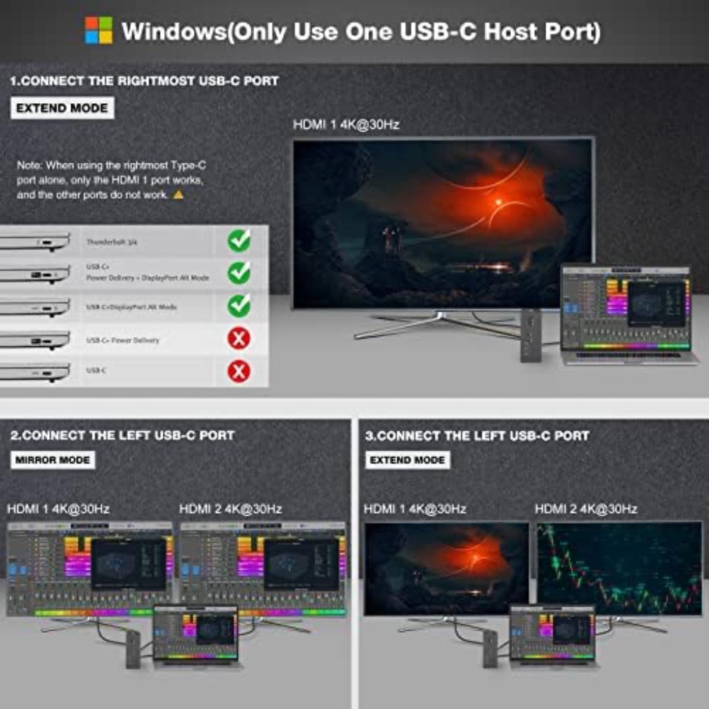 OOTDAY Docking Station Dual Monitor for MacBook Pro/Air, 16 in 2 Triple Display USB C Docking Station with 2 HDMI 4K, VGA, PD 100W, USB-C 3.0, 5USB A, Compatible for macOS Windows Thunderbolt 3 USB C