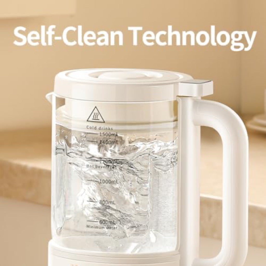 Fobisabi Nut Milk Maker - 54oz Automatic Blender Machine with Delay Start/18 Hours Timer/Keep Warm/Self Clean (White, PY-526)