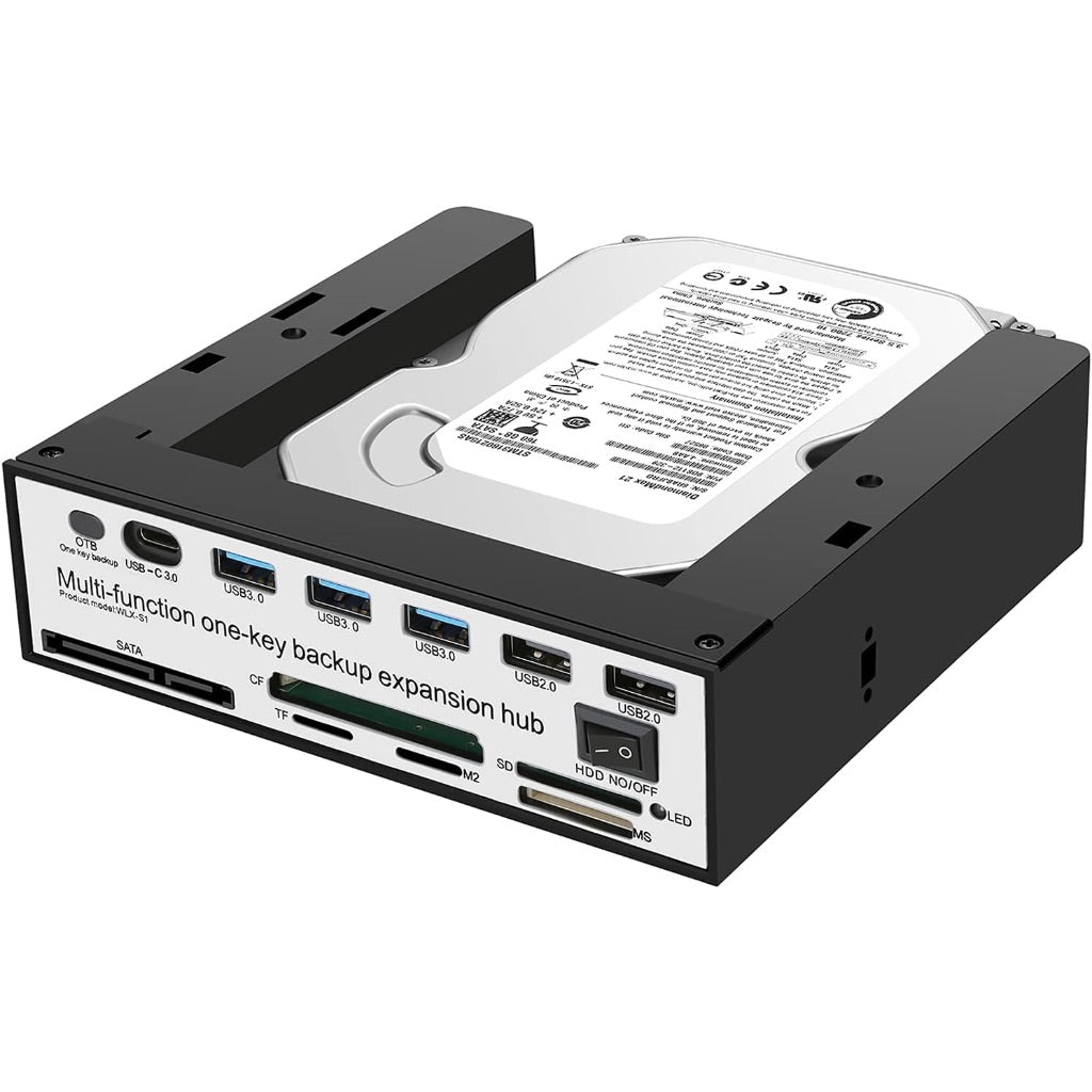 Storage Specialist Media Dashboard - 5.25" All-in-1 USB 2.0/3.) Card Reader, External Hard Disk Drive