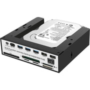 Storage Specialist Media Dashboard - 5.25" All-in-1 USB 2.0/3.) Card Reader, External Hard Disk Drive
