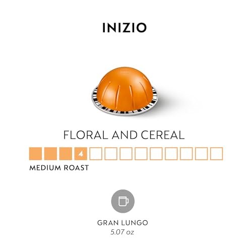 Nespresso Vertuo Inizio Medium Roast Coffee Capsules, Brews 5.0oz, 30ct