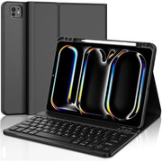 FARYODI for iPad Pro 11 inch Case with Keyboard (M4, 2024), Detachable Magnetic Wireless Keyboard, Smart Folio Cover with Pencil Holder - Black