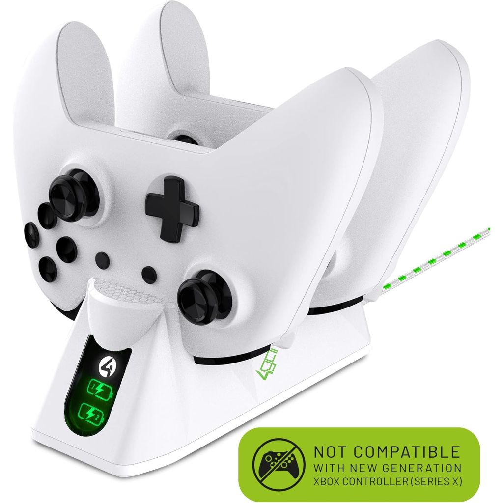 4Gamers SX-C100 Twin Charging Dock with 2 Rechargeable Batteries - Compatible with Xbox One