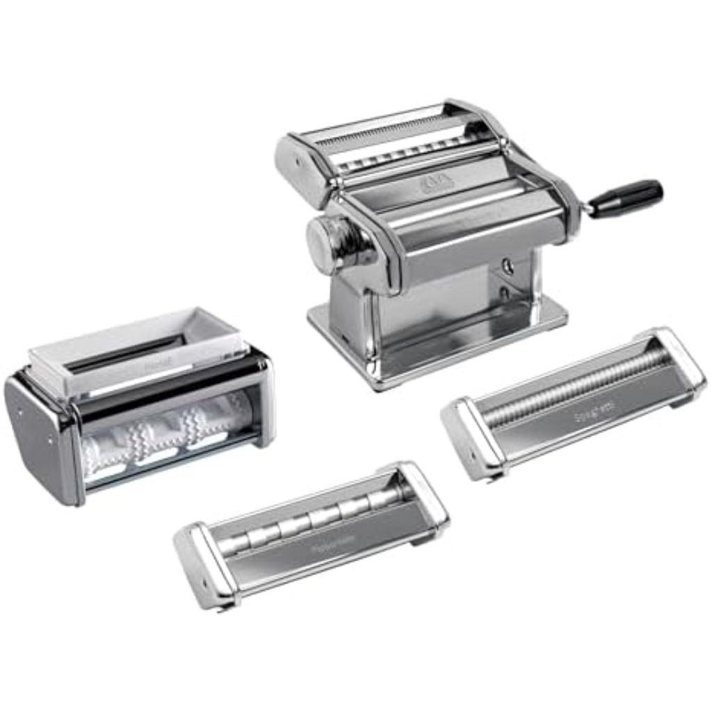 Marcato Multipaste Atlas 150 Pasta Machine Set for Various Pasta Sizes, 8" x 8" x 6", Alloy Steel