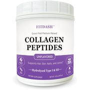 FitDash Hydrolyzed Collagen Peptides Powder Type I and III, Unflavored - 41 Servings/15.9 oz