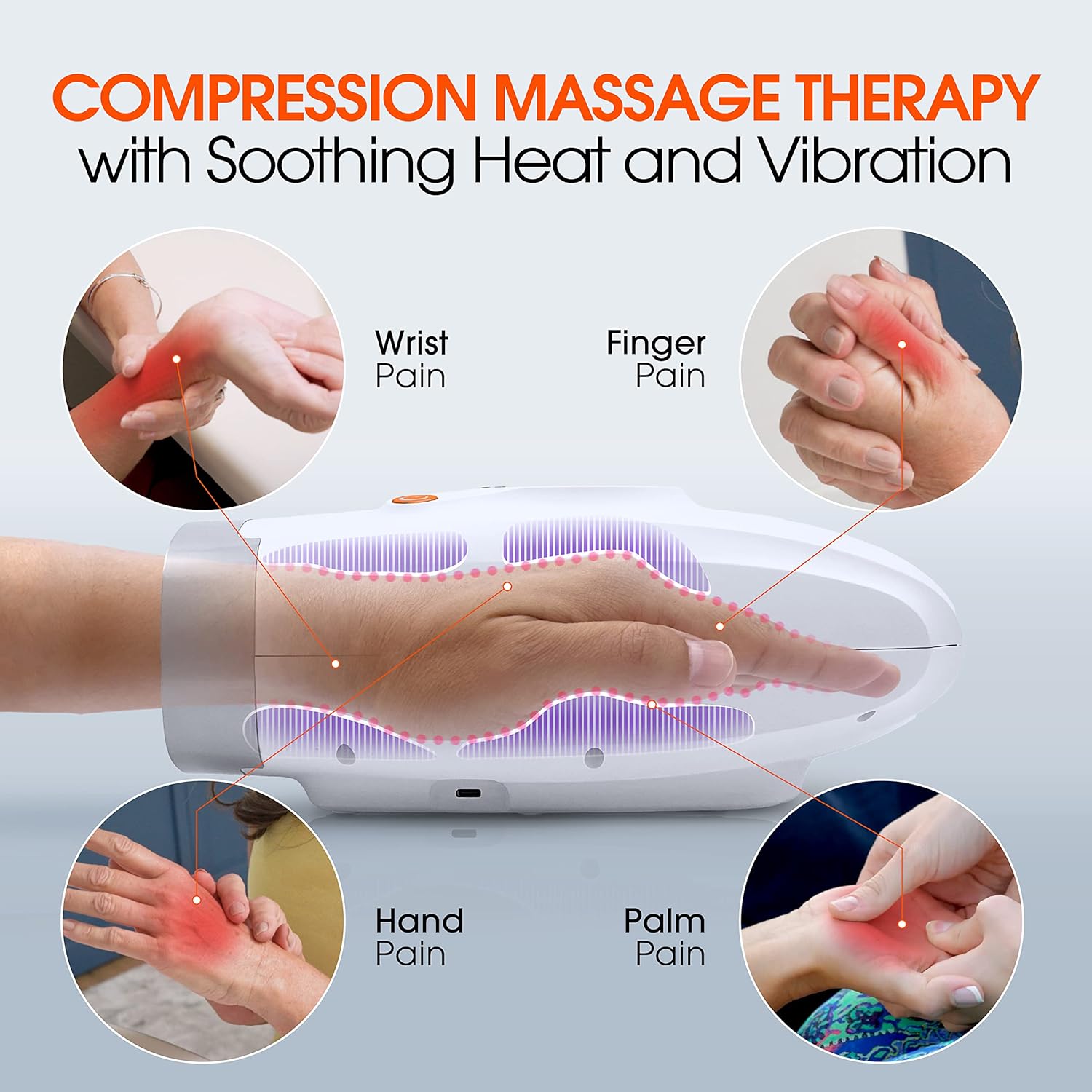 Powerhands Hand Massager for Arthritis, Carpal Tunnel with Heat and Compression