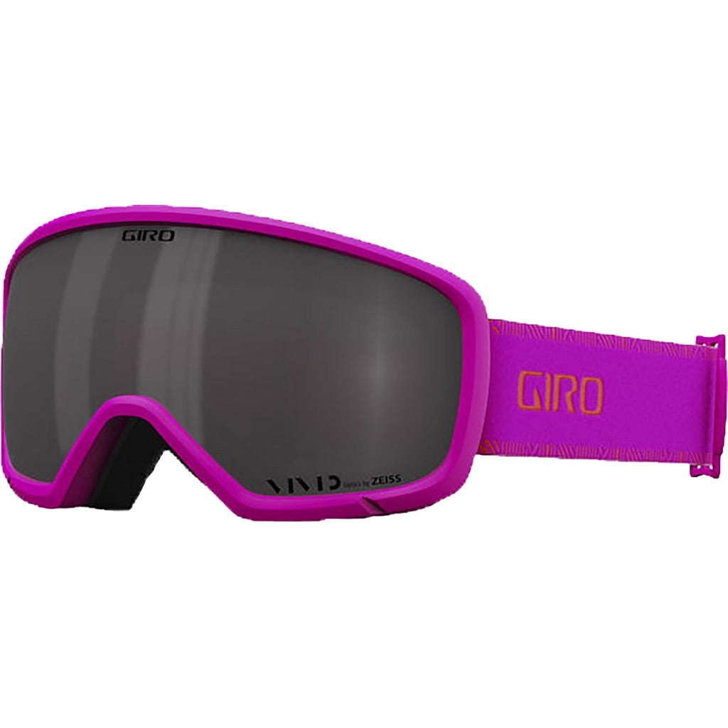 Giro Millie Ski Goggles - Snowboard Goggles for Women & Youth - Pink Chute Strap with VIVID Smoke Lens