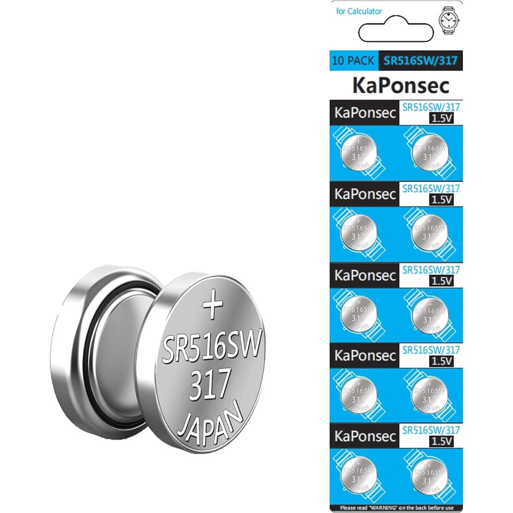 1.5V Silver Oxide Coin Cell Batteries - SR516SW/317 - 10 Pack