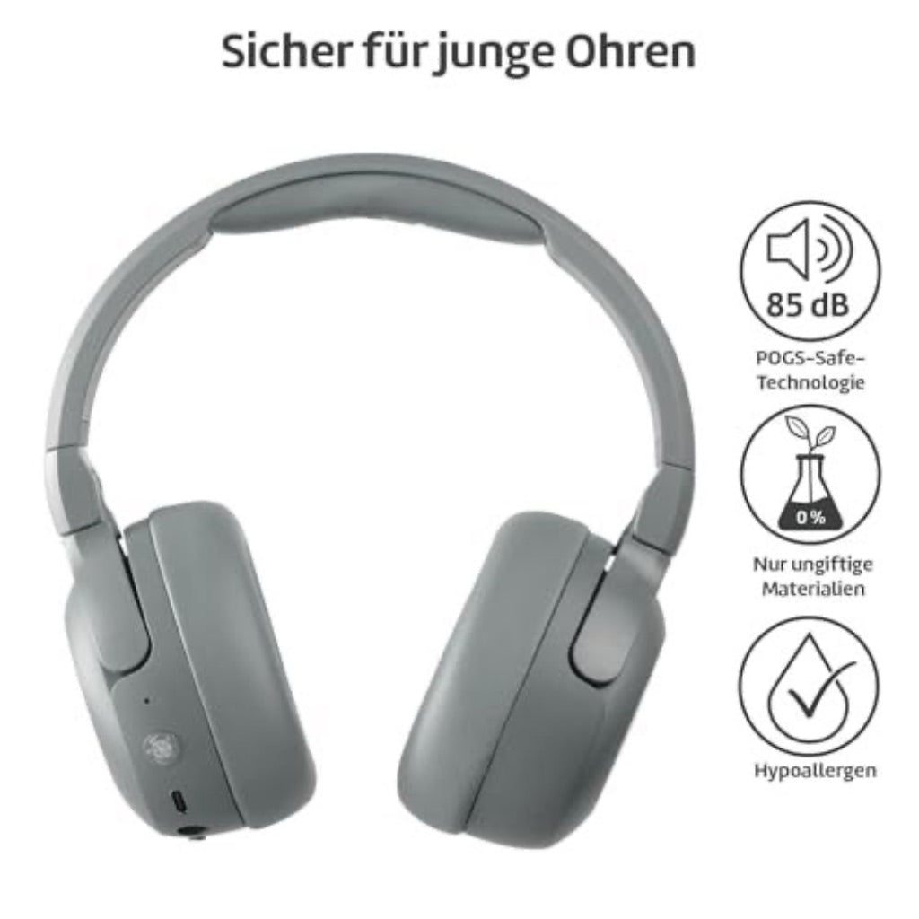 POGS Wireless Over-Ear Noise Cancelling Headphones | the Turtle | Adjustable and Durable Headphones | Volume Limited 85 DB, Microphone | Wireless Musi