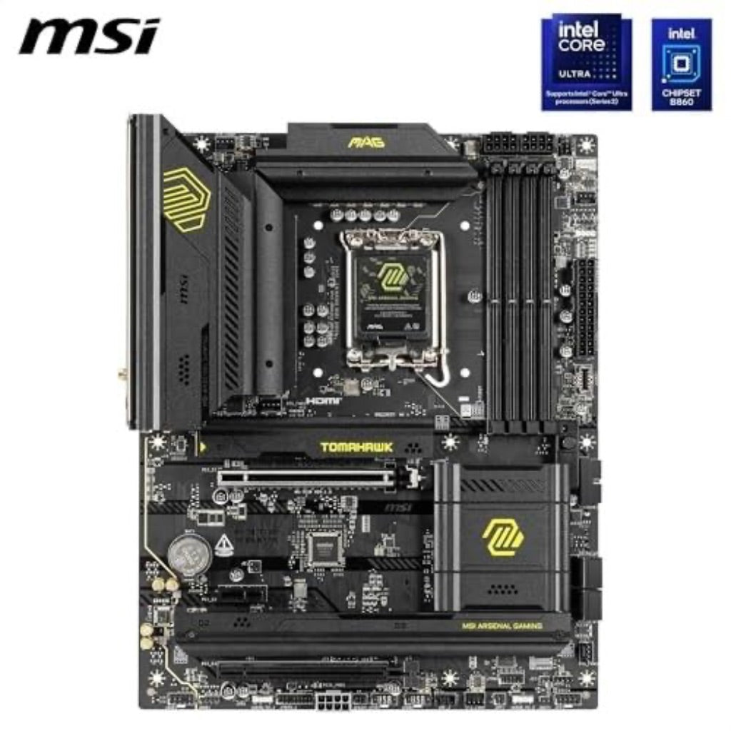 MSI MAG B860 TOMAHAWK WIFI LGA 1851 Intel B860 SATA 6Gb/s Intel Core Ultra DDR5 ATX Motherboard