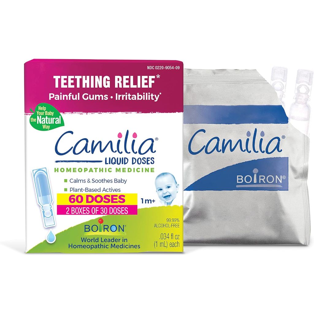 Boiron Camilia Teething Drops for Daytime and Nighttime Relief - 60 Count