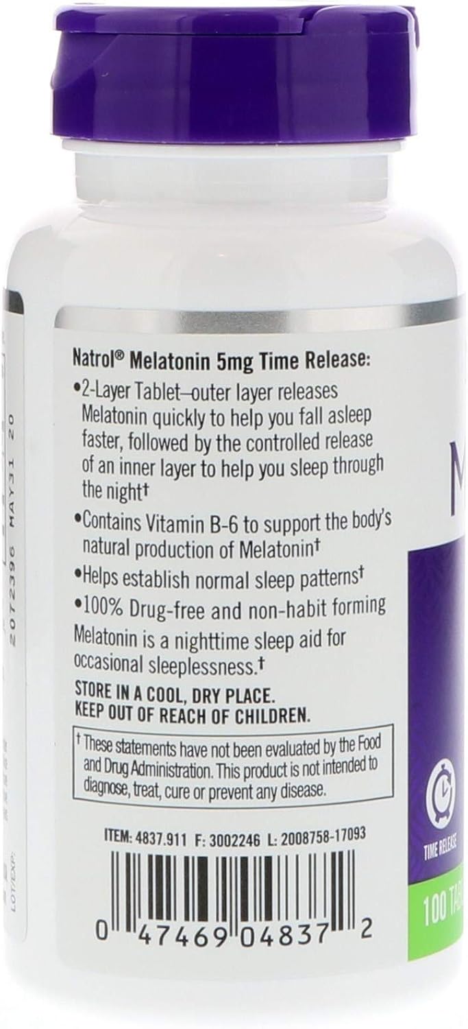Natrol Time Release Melatonin 5mg - 100 Tablets
