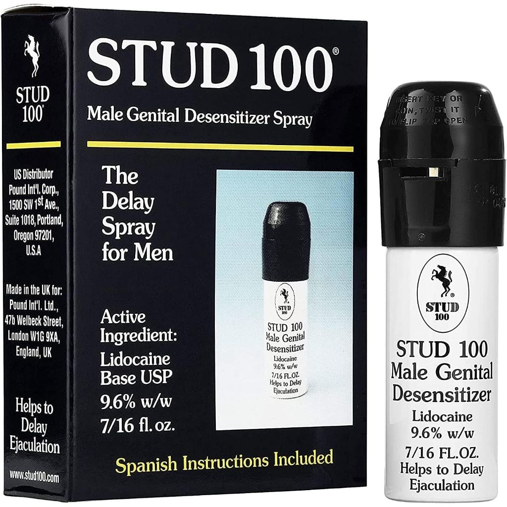 Stud 100 Male Genital Desensitizer Spray w/Lidocaine 9.6%, 7/16 fl. oz.
