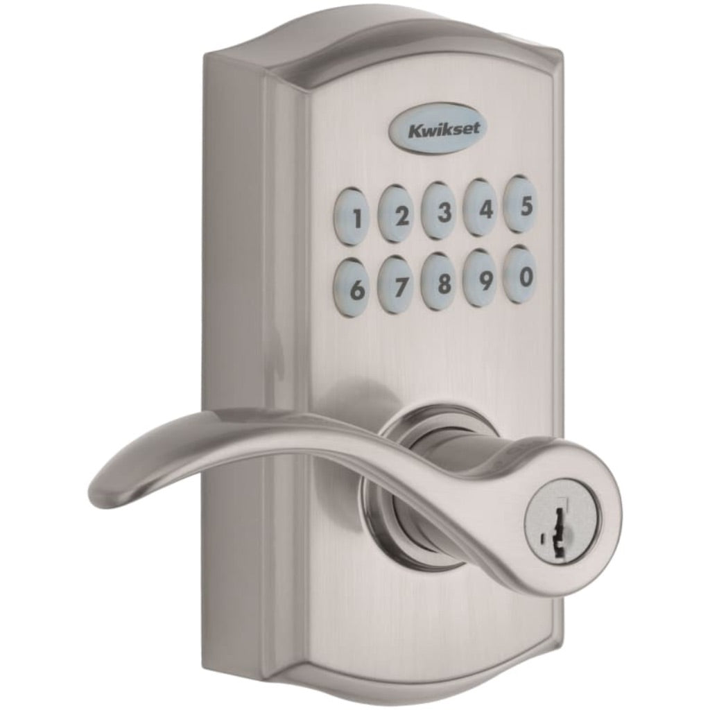 Kwikset SmartCode 955 Satin Nickel Metal Electronic Touch Pad Entry Lever