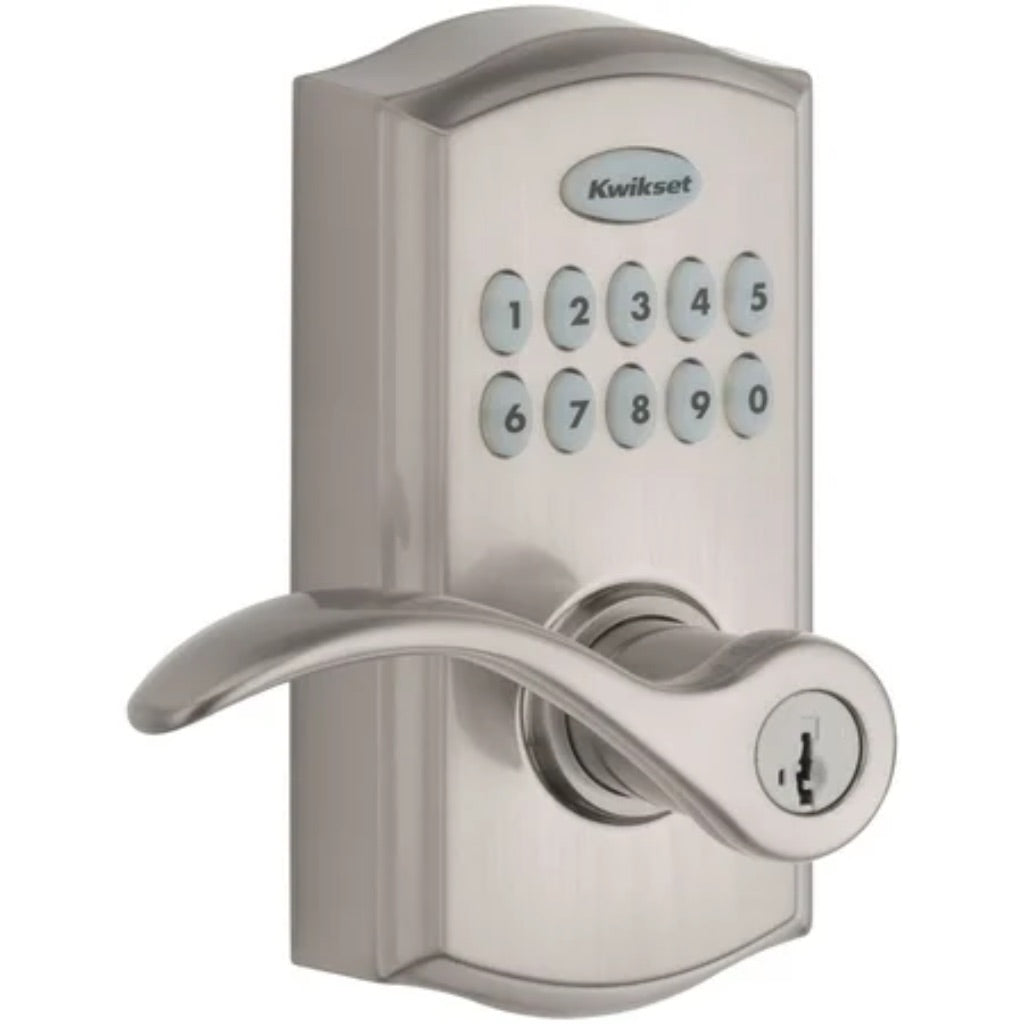 Kwikset SmartCode 955 Satin Nickel Metal Electronic Touch Pad Entry Lever