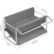 Kitchen Sink Sponge Rack, Self Draining Kitchen Sink Storage Rack - Gray