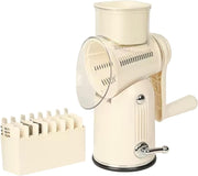 Chef Power Rotary Cheese Grater and Vegetable Chopper/Slicer with Handle - Beige