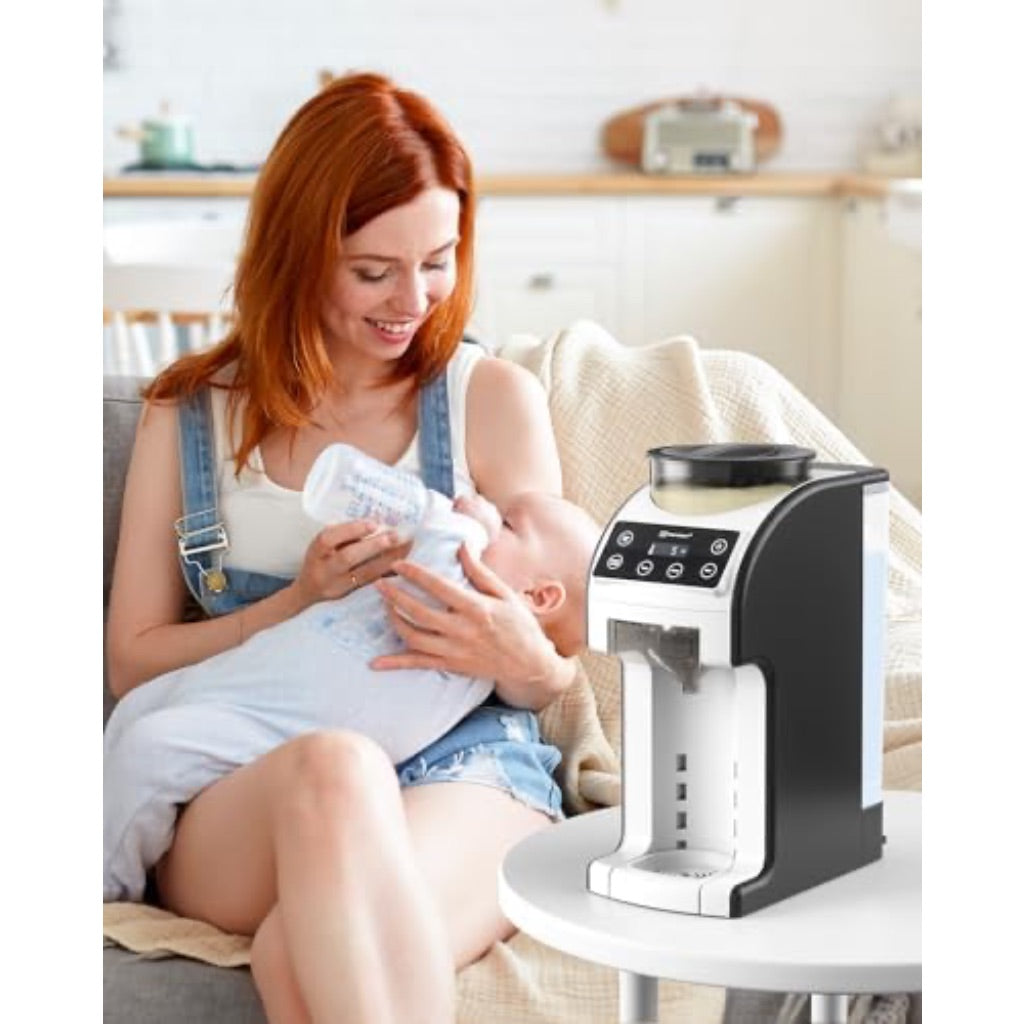 Customizable Infant Formula Dispenser Machine with Accurate Temperature Control, Automatic Powder Blending for All Brands of Bottle and Formula - Black/White
