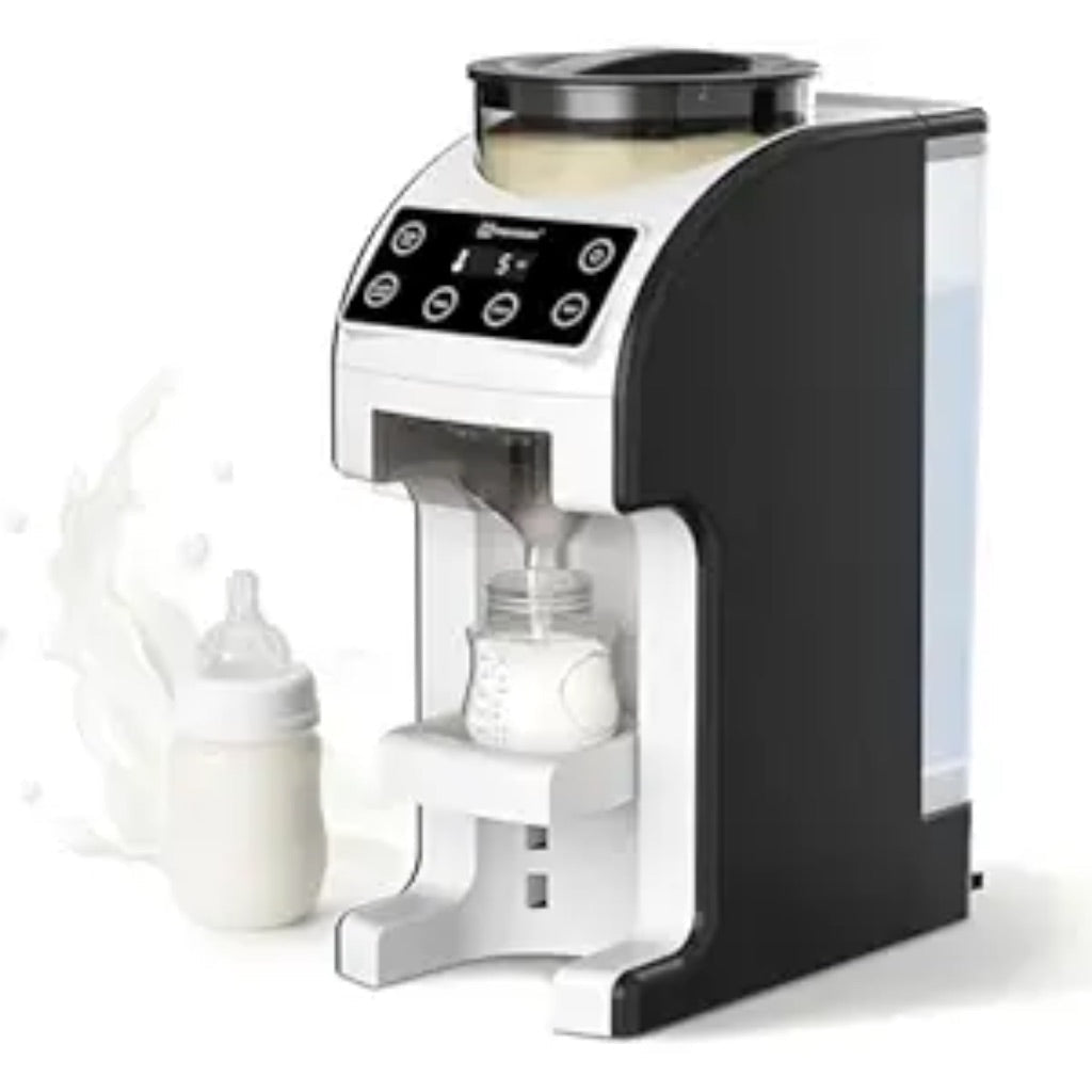 Customizable Infant Formula Dispenser Machine with Accurate Temperature Control, Automatic Powder Blending for All Brands of Bottle and Formula - Black/White