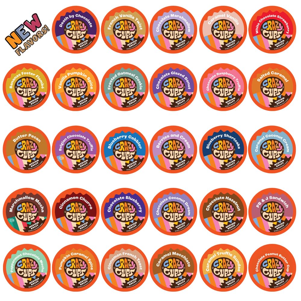 Crazy Cups Variety Pack Flavored Keurig K-Cup Coffee Pods, 40ct.