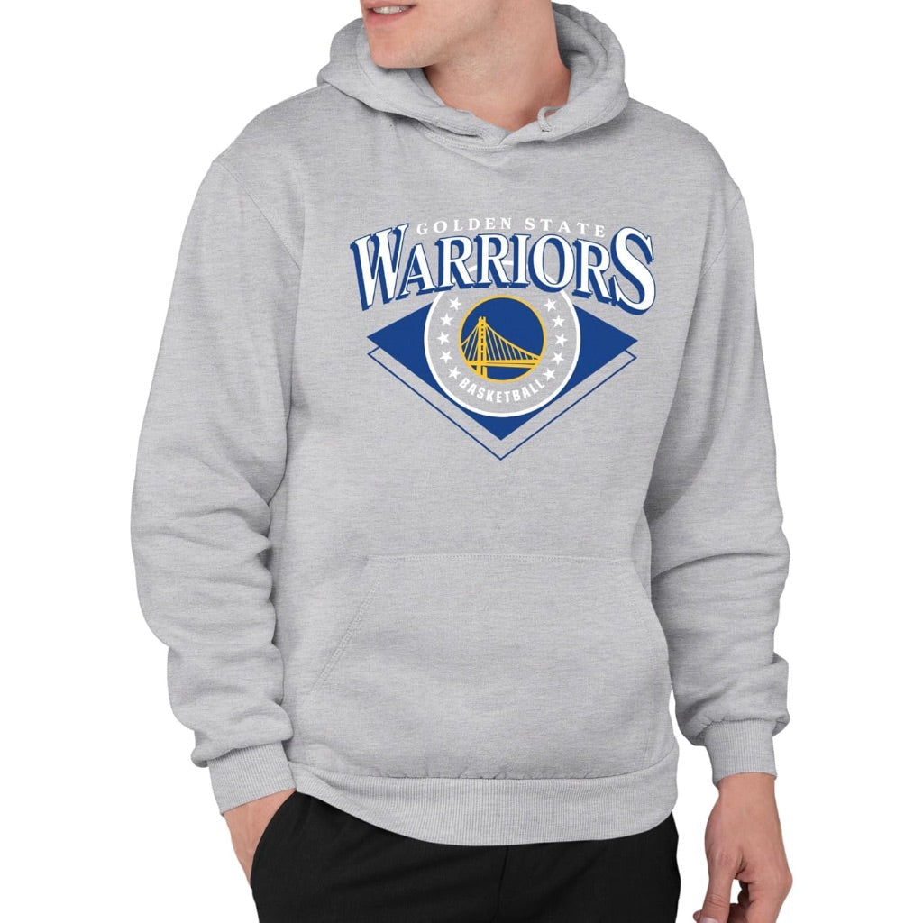 Junk Food Men's NBA Court Classic Hooded Fleece Sweatshirt - Golden State Warriors, Gray (3XL)