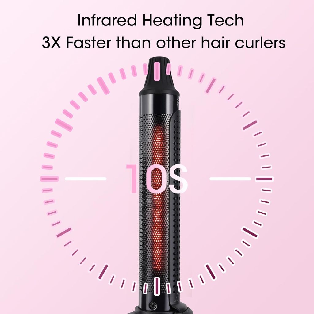 VAGARY Infrared Curling Iron, Temp Control, Instant Heating, 1.5"Barrel