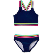 Kanu Surf Girls Tanya UPF 50+ Beach Sport Athletic Bikini Swimsuit Size 12