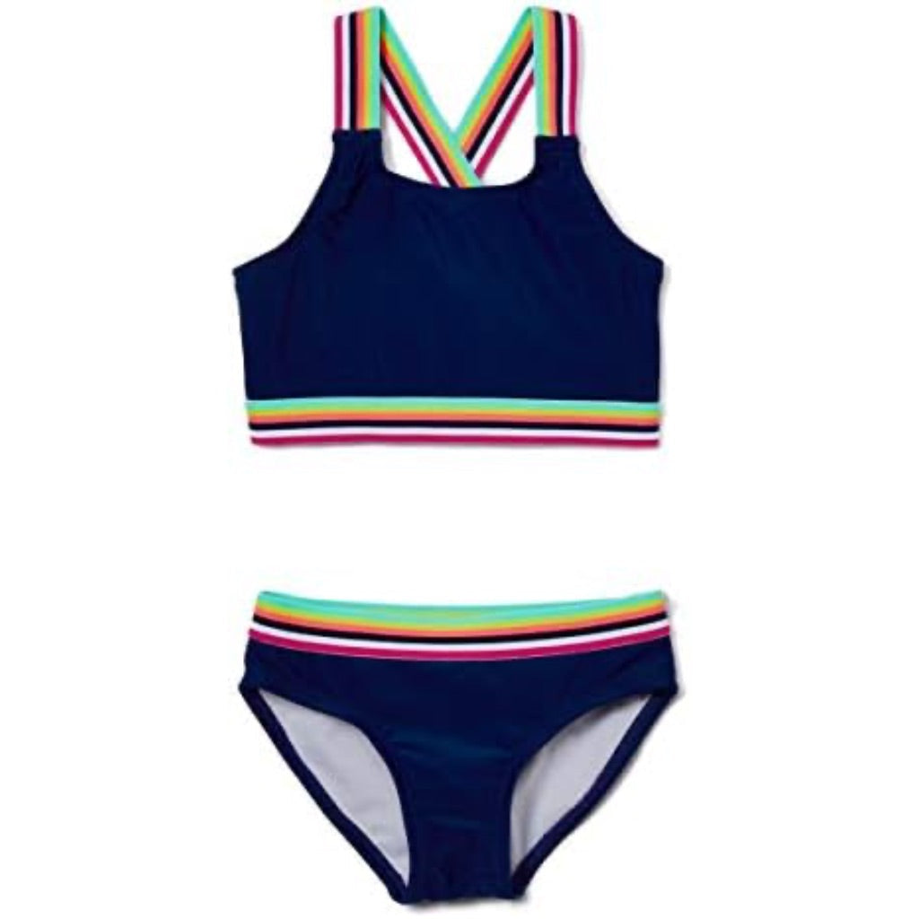 Kanu Surf Girls Tanya UPF 50+ Beach Sport Athletic Bikini Swimsuit Size 12